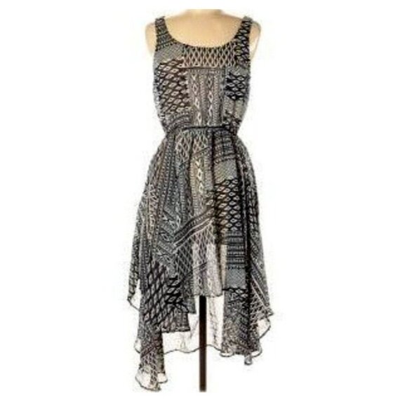 Fire Los Angeles Women’s Sleeveless Summer Dress Geometric Black White Sz Small - Picture 14 of 16